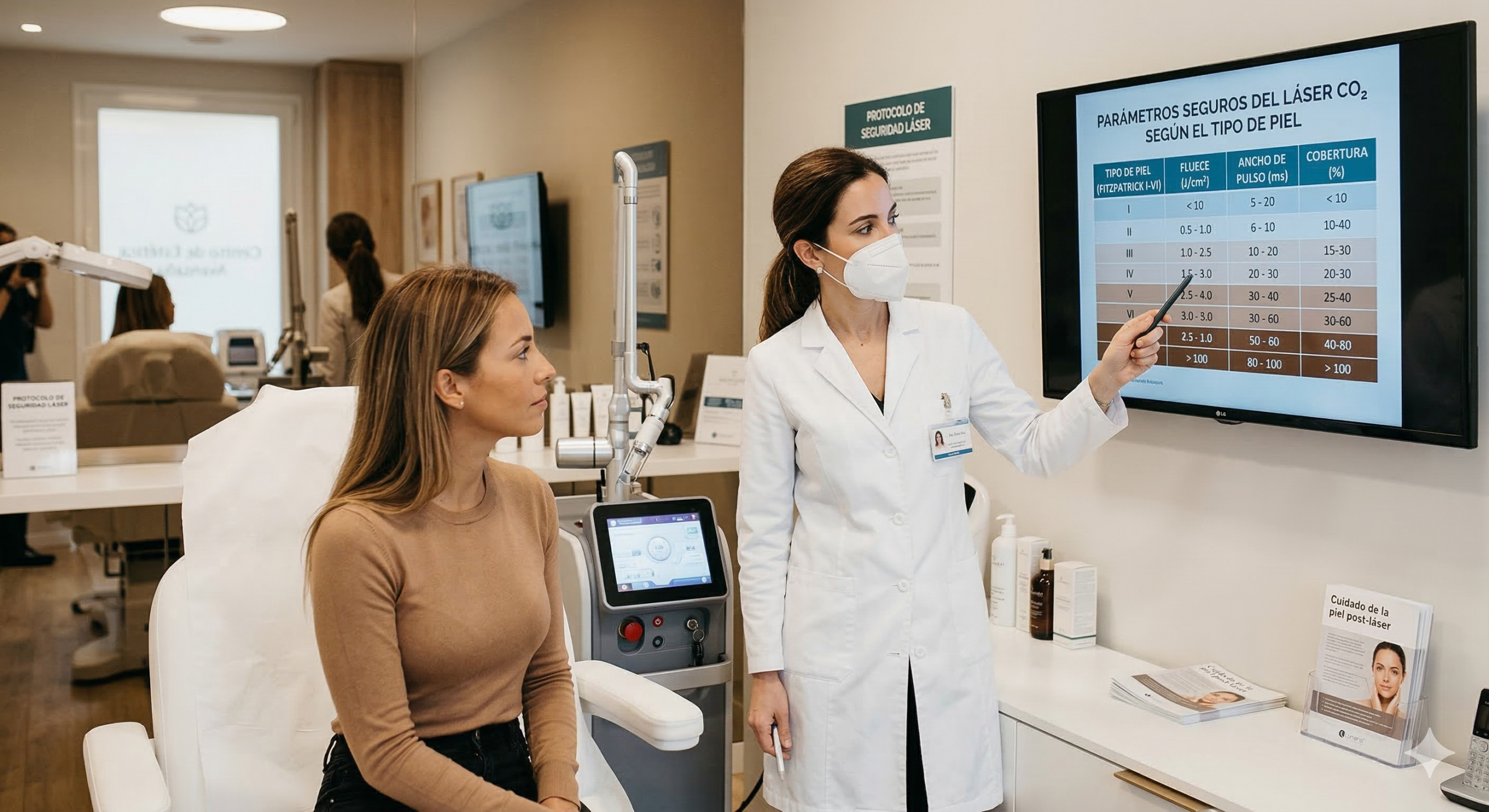 Parámetros seguros del láser CO₂ según el tipo de piel