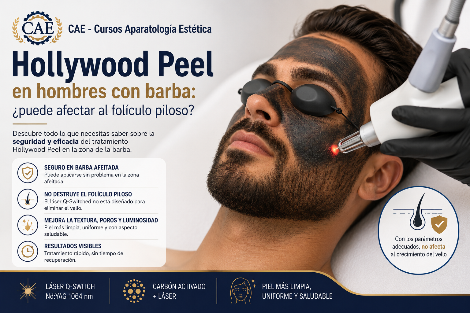 Hollywood Peel en hombres con barba: ¿puede afectar al folículo piloso?