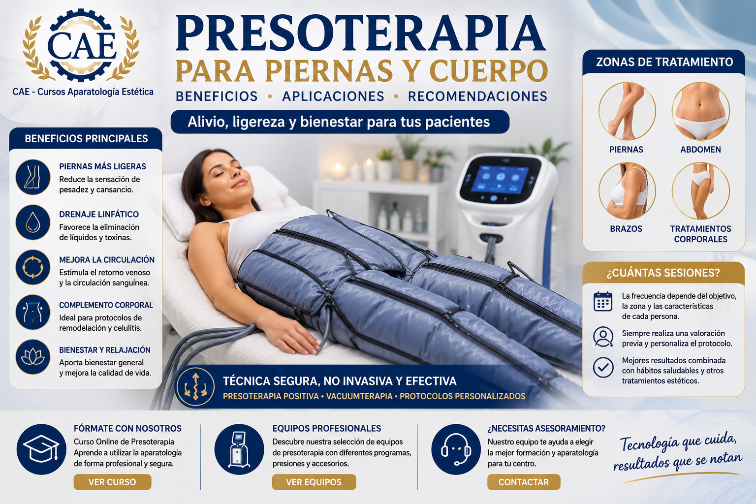 Presoterapia para piernas y cuerpo: beneficios, aplicaciones y recomendaciones